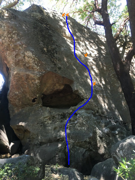 Indian Rock, South Face route with bolts.