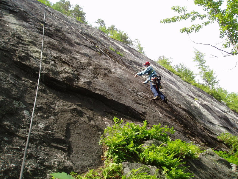 RW on "Stone Dust"...perhaps a bit further right than the FA-er's climbed it!
