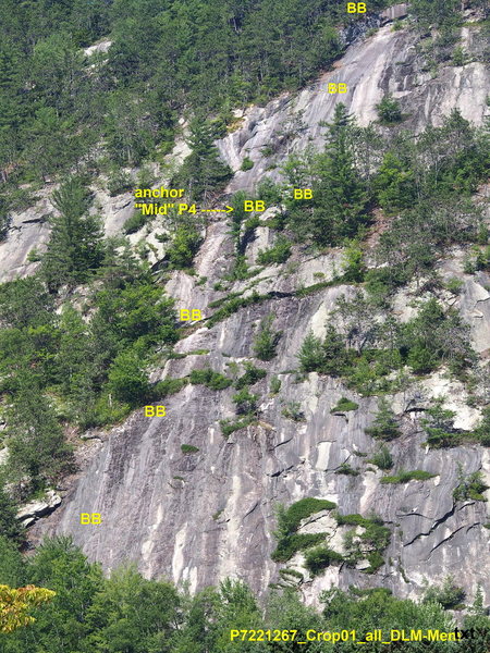 DLM Memorial Route Anchor locations ("BB") for top of P1 and P2 are approximate. Especially P2's, which are about 20-30 ft too high.