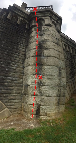 Column Classic Panorama. Work your way along the gaps between the rocks. One of the better Top-rope climbs in the area.