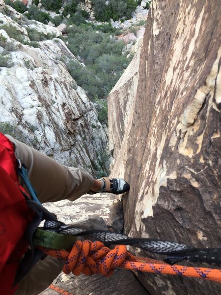 Spectacular view down from pitch 2.