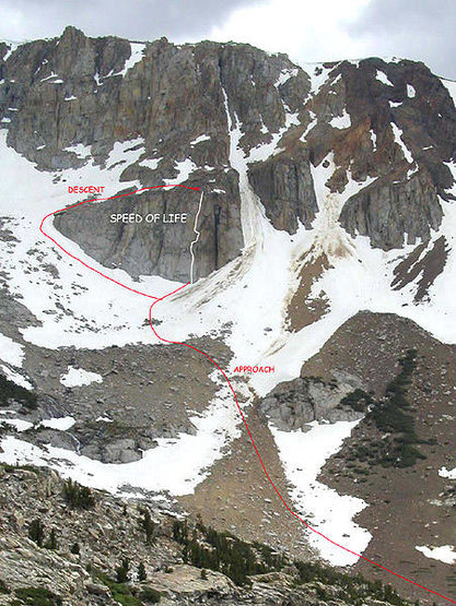 Approach to (and descent from) "Speed of Life" on Golden Rock in Ellery Bowl. Photo: Billy Blitzo