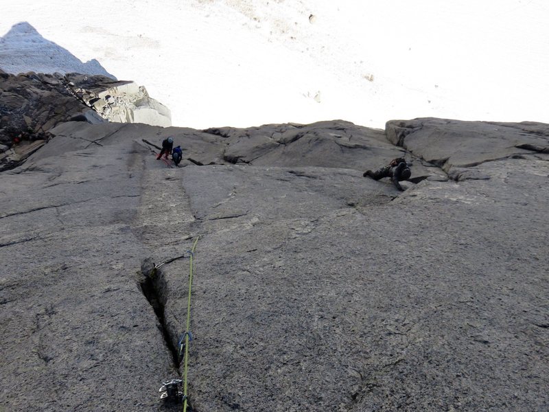 Jon on the hand rail of Pitch 3.