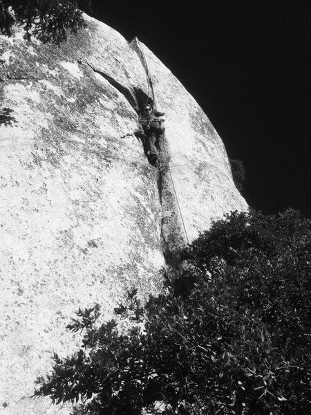 Local Hardman Eddie Woods on yet another perfect back country splitter!!!