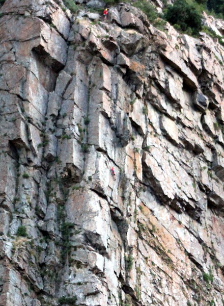 Couple climbers on the last pitch