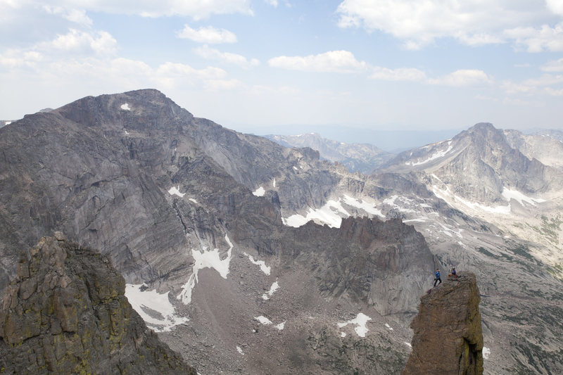 The summit of Mrs. Stubbs and Wind Chill as seen from the ridge line. Spearhead and Chiefshead dominate the background.<br>
<br>
Photo credit: Matthew Eckelberg.