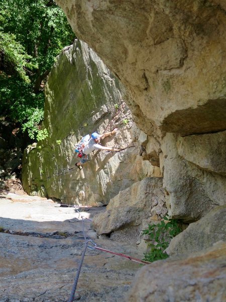 Following pitch 1 on Credibility Gap as photographed from pitch 1 of Asphodel. Photo by Chuck Boyd.