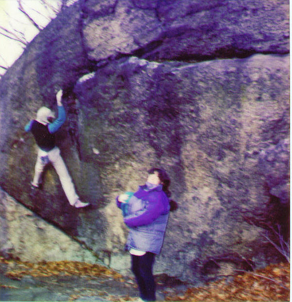 A bad, blurry Polaroid photo of Bob Van Belle on Hepatitus in early