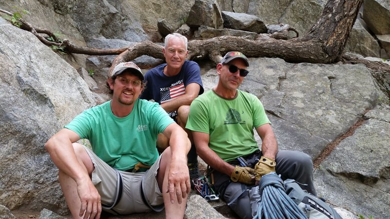 Climbing in Boulder canyon with old friends - I mean really old friends. Doug Donato, and John Durr. July 4th 2016.