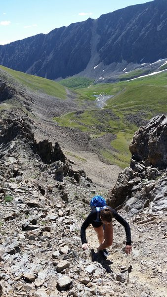 Araceli on the kelso Ridge of Torreys Peak. Her first 14'er done on the last day of being 14. July 8th. 2016.