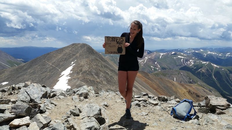 Araceli on the kelso Ridge of Torreys Peak. Her first 14'er done on the last day of being 14. July 8th. 2016.