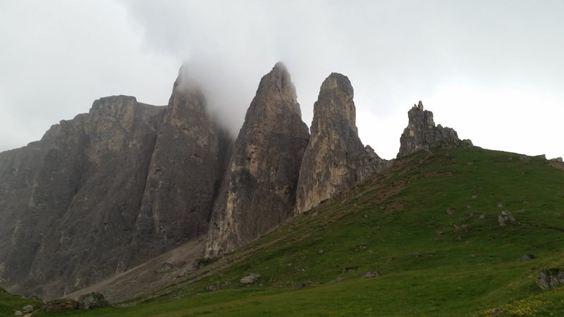 Sella group. First, second, and third Sella Towers. Dolomites, Italy with Mike C, and Doug D. July 18th - August 4th, 2016.