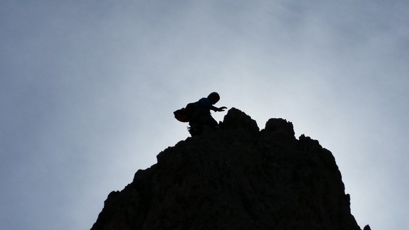 Dolomites, Italy with Mike C, and Doug D. July 18th - August 4th, 2016. On a slightly better forecast, we climbed the "Thumb" Punta Delle Cinque at the Sassolungo Group. July 24th 2016.