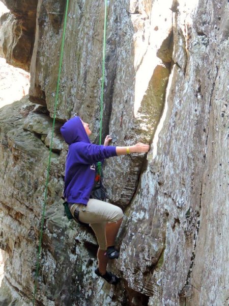 Myself climbing at UNK's outdoor adventure spring break 2015 trip