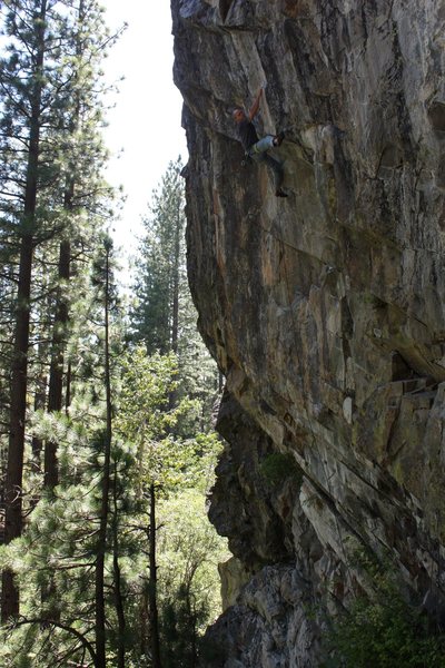 Rick Miller on Bio-exerocist .13a. B-Word Wall, Bowman Valley, CA.