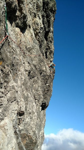 Frede out on P1. Solid thoughtful climbing from the start.