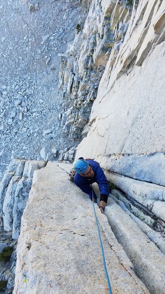 Luke jamming up to the belay