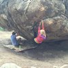 My daughter Apes (April) and I hangin' out on the Tonquin Boulder