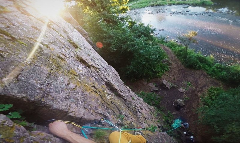 Sewing up Garden Path (5.5) on a beautiful summer evening. What a picturesque setting.