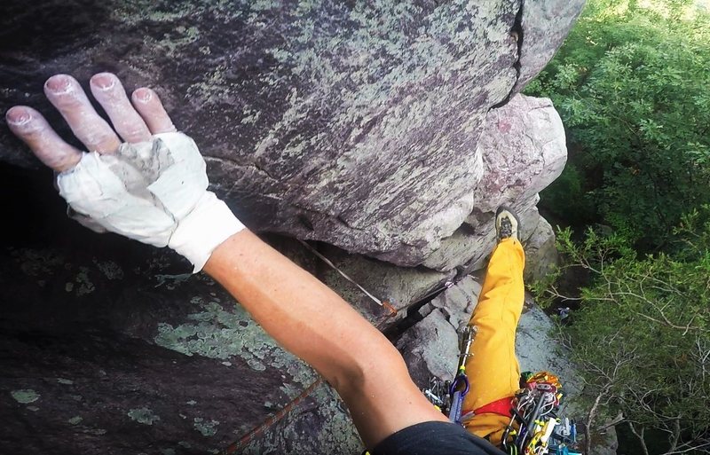 Onsight lead of Jacob's Ladder (5.6) on July 30, 2016.