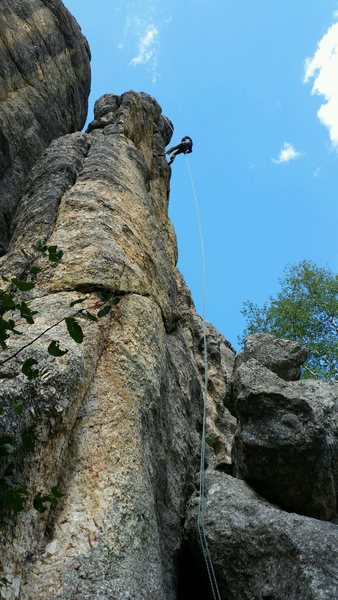 Rappel off Lightning Rod. Shock Therapy is the obvious line to the left