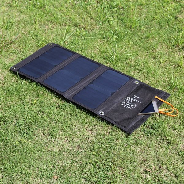 Solar Charger Panel,Vodool 21 Watt Portable and Foldable Dual-USB Port External Solar Battery Pack for iPhone 6s / 6 / Plus, iPad, Galaxy S6/S7/ Edge/ Plus, Nexus 5X/6P, any USB devices