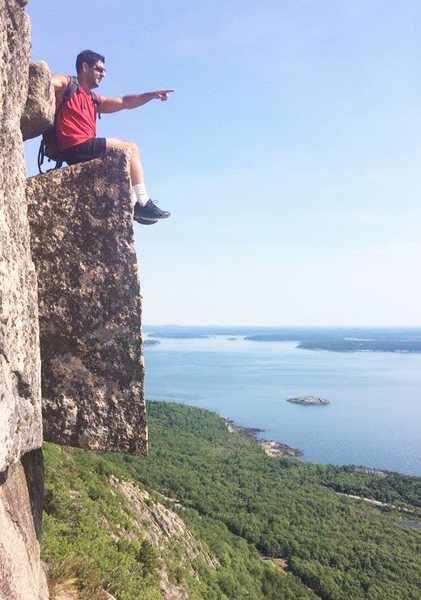 Acadia National Park. Looking out over Frenchman's Bay from the side of Mount Champlain. August 2016