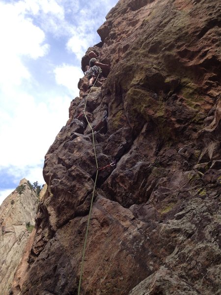 On the arête.