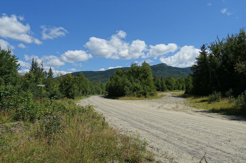 This is where you turn off from Success Pond Rd. The sign says "Shelburne Trail" (NOTE since Oct 2017 rains, it's a little "bumpy-er" now)