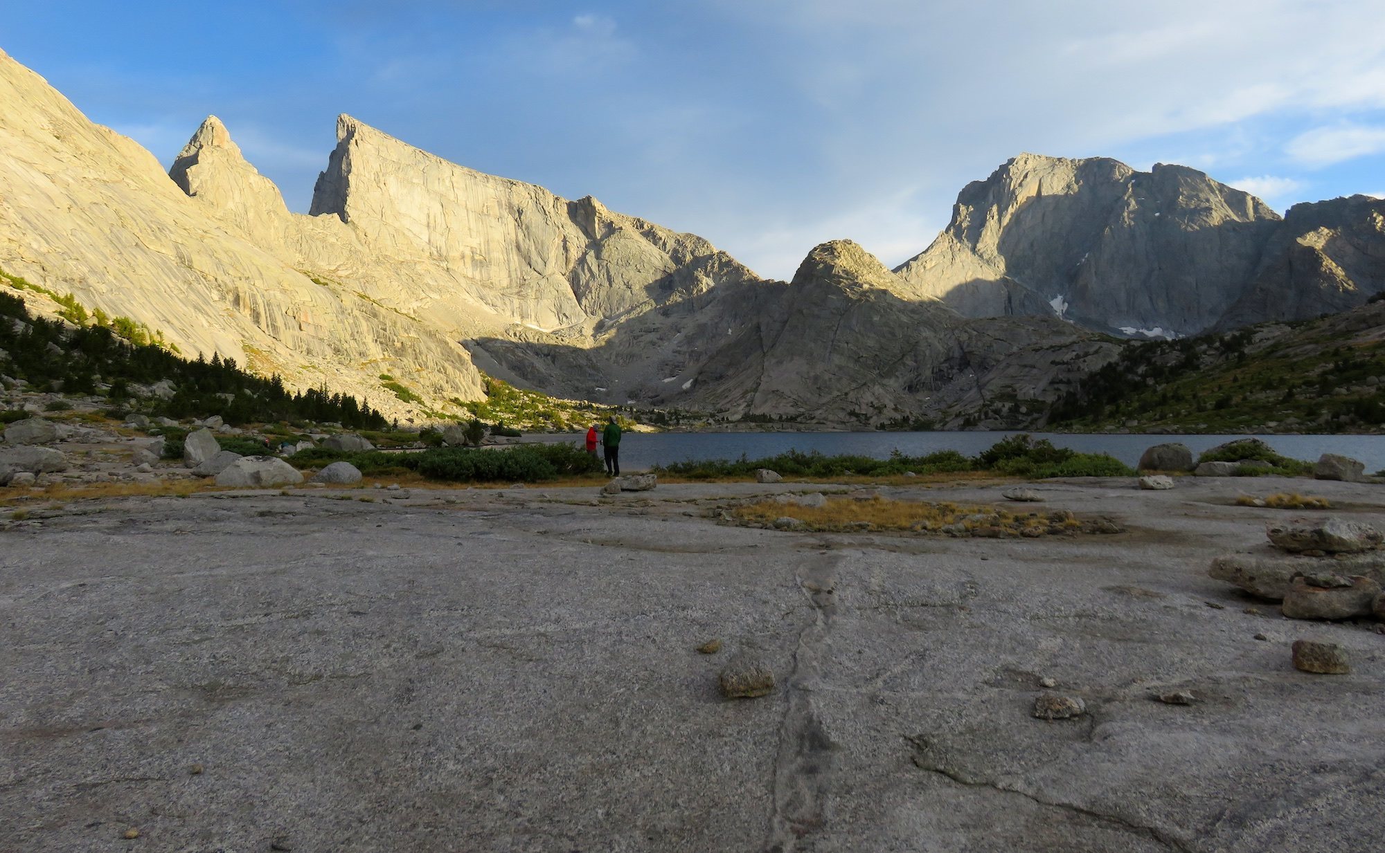 View from north end of Deep Lake. Steeple Peak, Lost Temple Spire