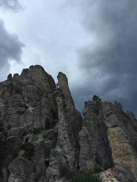 Summit of Sandberg Peak before a large hail/lightning storm forced a retreat to the car.