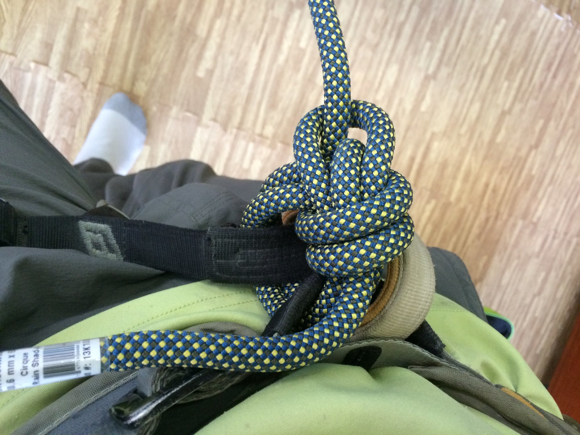 Bowline on a Bight, Retraced Through Harness w/ Yosemite Finish