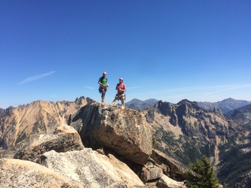 Two buddies on summit of South Early Winter Spire