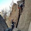 Leading some routes at Clark Canyon