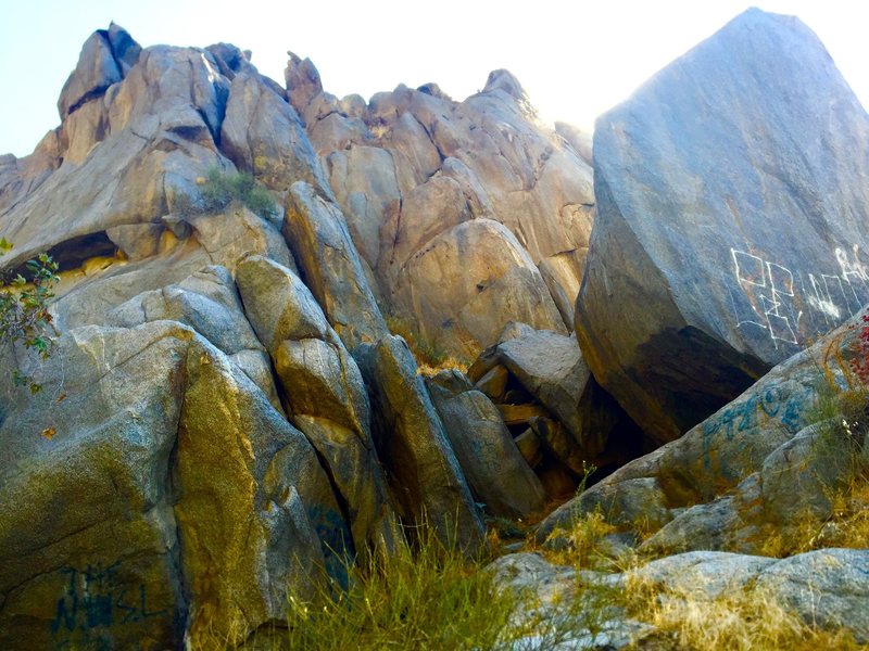Just to the right of the main face. Has some climbing but not much.
