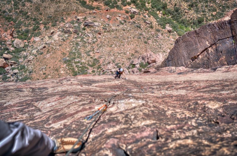DrJen on one of the final pitches of the classic Birdland @ Red Rocks