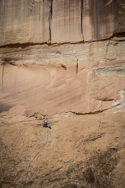 Kelsey in a sea of sandstone
