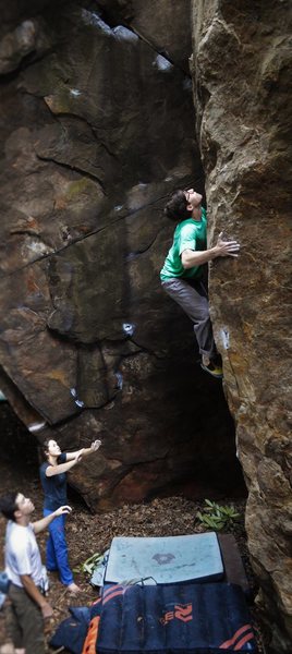 Christian Backman squeezing the impeccable and proud "Hell or High Water" (V5)