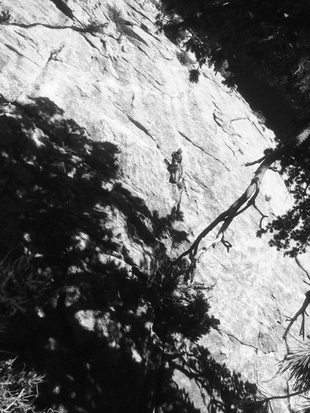Climber getting ready to dance with<br>
The Moon Dike! <br>
Photo credit Mr. Hammerlander!