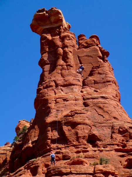 Venturing up the splitter crack on Frito Bandito.