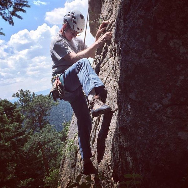 1st Ascent on top rope, before it was bolted,