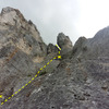 View from the belay of the 3rd pitch. 