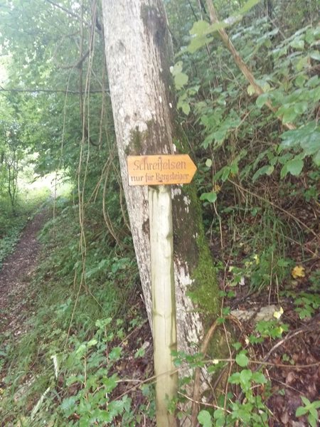 2nd sign from the parking lot. Keep following the signs to the base