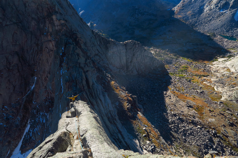Simul-climbing on the E ridge