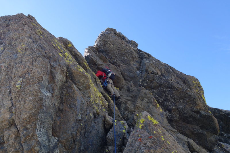 Vik approaching the top with the only 5.7ish move.