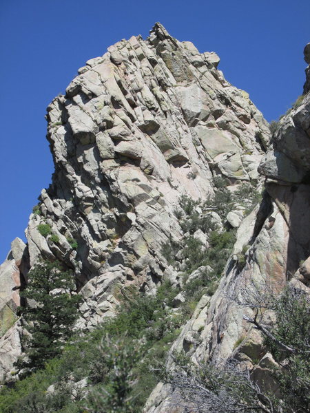 View of Third peak from the West Ridge of Lost Peak (from southwest).