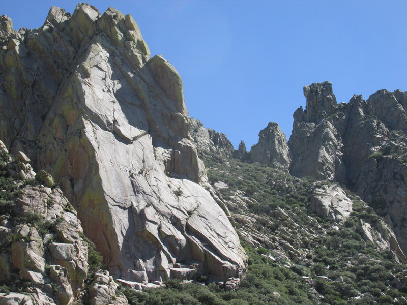 The Tooth and Squaretop. Climbers on the Tooth Fairy.