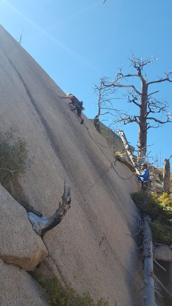 Peter on the first pitch of Sweet Cigarillo, Upper Smoking Section.