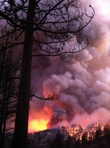 Trapped by fire. Hopefully it's once in a lifetime experience. Turned out safe, smokey, & with new friends.