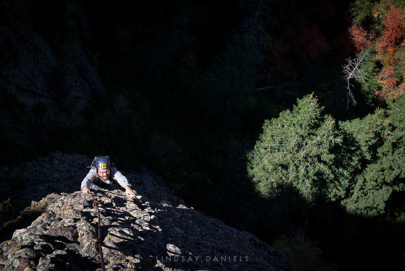 Bryan Jackman following on the first pitch of The Great Chasm.